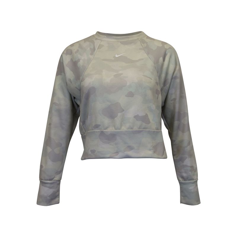 Nike Rebel Fleece Crewneck Camo Pullover In Mint Polyester